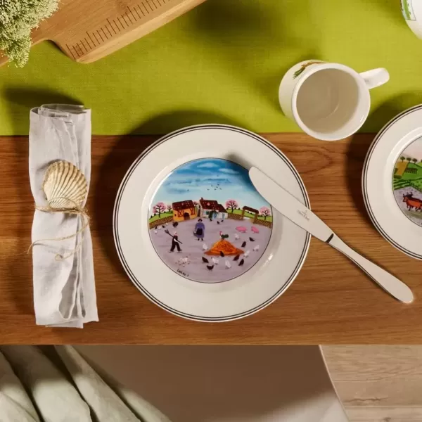 imageVilleroy ampamp Boch Design Naif Bread ampamp Butter Plate 6Boy ampamp Girl 675 in Premium Porcelain WhiteColorful825 in