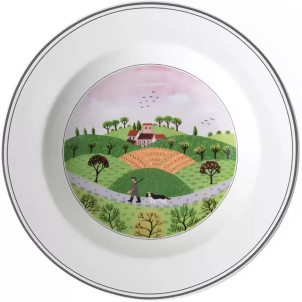 imageVilleroy ampamp Boch Design Naif Bread ampamp Butter Plate 6Boy ampamp Girl 675 in Premium Porcelain WhiteColorful9 in