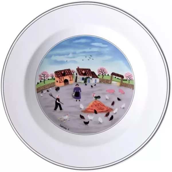 imageVilleroy ampamp Boch Design Naif Bread ampamp Butter Plate 6Boy ampamp Girl 675 in Premium Porcelain WhiteColorful9 in