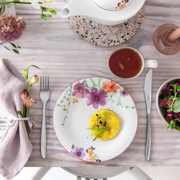 imageVilleroy ampamp Boch Mariefleur Basic Coffee Beautiful Premium Porcelain Saucer with Playful Flower Decoration Dishwasher Safe 16 cmBasic