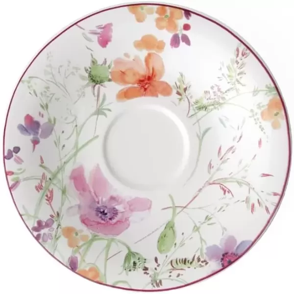 imageVilleroy ampamp Boch Mariefleur Basic Coffee Beautiful Premium Porcelain Saucer with Playful Flower Decoration Dishwasher Safe 16 cmBlue Grey Purple
