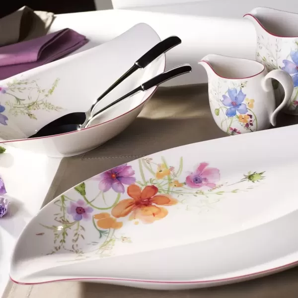imageVilleroy ampamp Boch Mariefleur Basic Coffee Beautiful Premium Porcelain Saucer with Playful Flower Decoration Dishwasher Safe 16 cmFloral