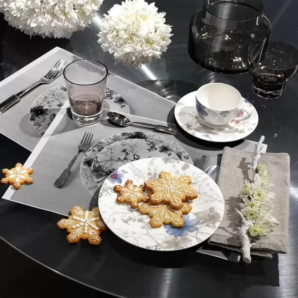 imageVilleroy ampamp Boch Mariefleur Basic Coffee Beautiful Premium Porcelain Saucer with Playful Flower Decoration Dishwasher Safe 16 cmGrey White