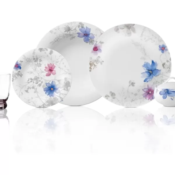 imageVilleroy ampamp Boch Mariefleur Basic Coffee Beautiful Premium Porcelain Saucer with Playful Flower Decoration Dishwasher Safe 16 cmGrey White