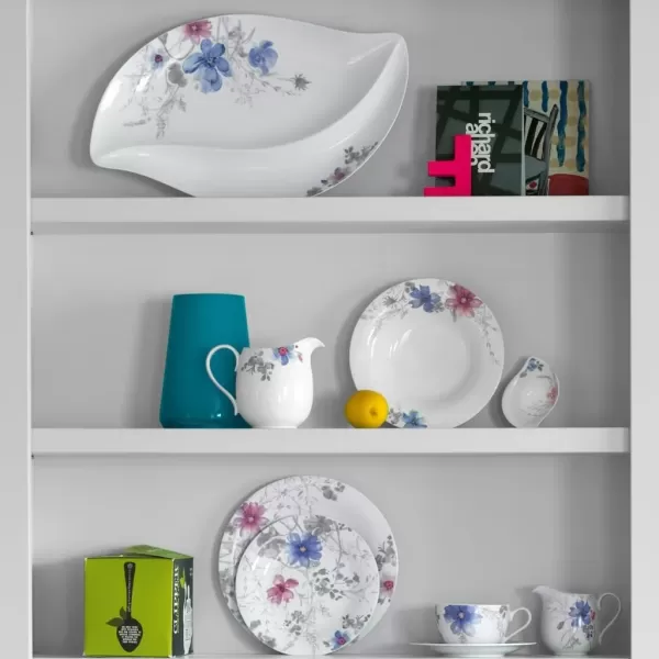 imageVilleroy ampamp Boch Mariefleur Basic Coffee Beautiful Premium Porcelain Saucer with Playful Flower Decoration Dishwasher Safe 16 cmGrey White