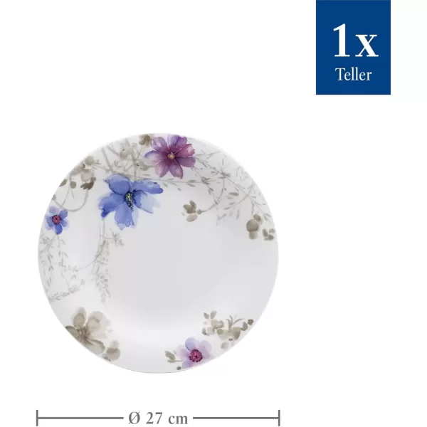 imageVilleroy ampamp Boch Mariefleur Basic Coffee Beautiful Premium Porcelain Saucer with Playful Flower Decoration Dishwasher Safe 16 cmGrey White
