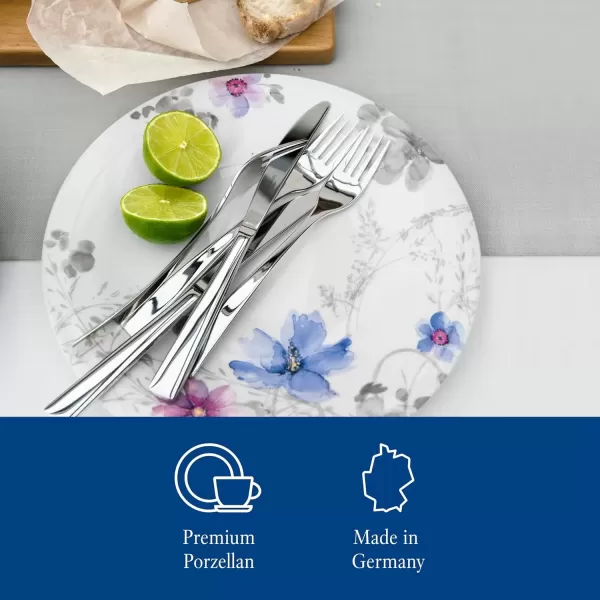 imageVilleroy ampamp Boch Mariefleur Basic Coffee Beautiful Premium Porcelain Saucer with Playful Flower Decoration Dishwasher Safe 16 cmGrey White