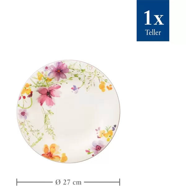 imageVilleroy ampamp Boch Mariefleur Basic Coffee Beautiful Premium Porcelain Saucer with Playful Flower Decoration Dishwasher Safe 16 cmWhite