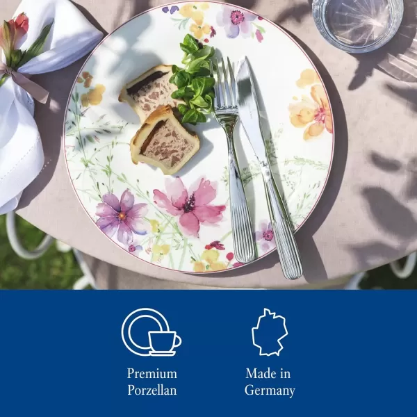 imageVilleroy ampamp Boch Mariefleur Basic Coffee Beautiful Premium Porcelain Saucer with Playful Flower Decoration Dishwasher Safe 16 cmWhite