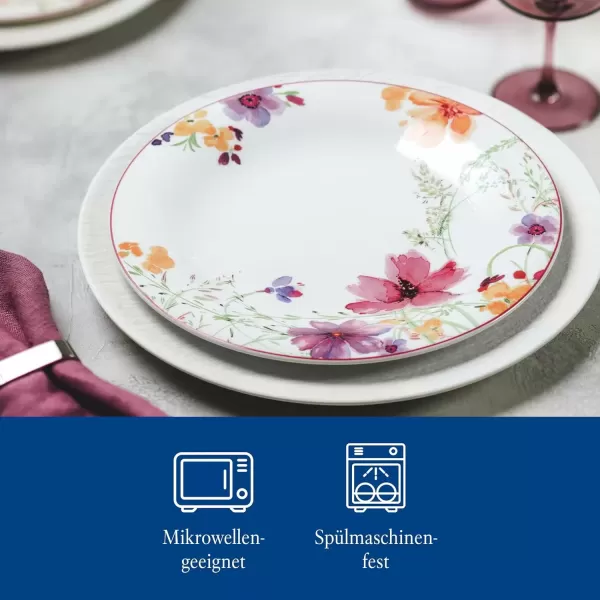 imageVilleroy ampamp Boch Mariefleur Basic Coffee Beautiful Premium Porcelain Saucer with Playful Flower Decoration Dishwasher Safe 16 cmWhite