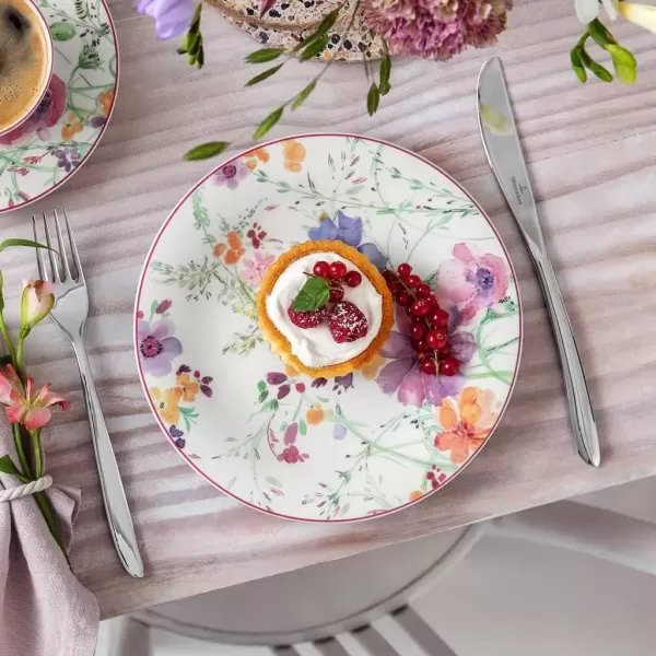 imageVilleroy ampamp Boch Mariefleur Basic Coffee Beautiful Premium Porcelain Saucer with Playful Flower Decoration Dishwasher Safe 16 cmWhiteMulticolored