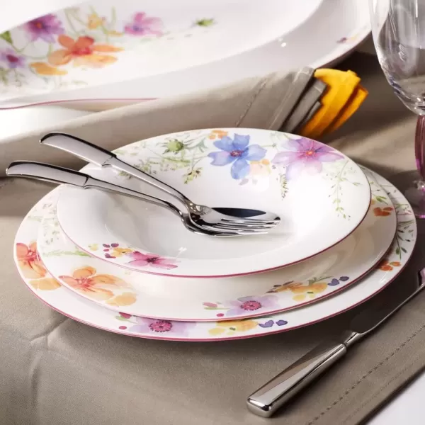 imageVilleroy ampamp Boch Mariefleur Basic Coffee Beautiful Premium Porcelain Saucer with Playful Flower Decoration Dishwasher Safe 16 cmWhiteMulticolored