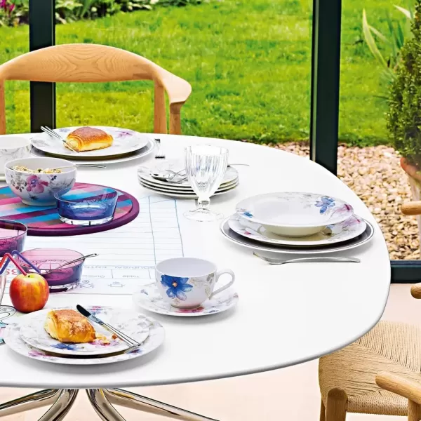 imageVilleroy ampamp Boch Mariefleur Basic Coffee Beautiful Premium Porcelain Saucer with Playful Flower Decoration Dishwasher Safe 16 cmWhiteMulticoloured