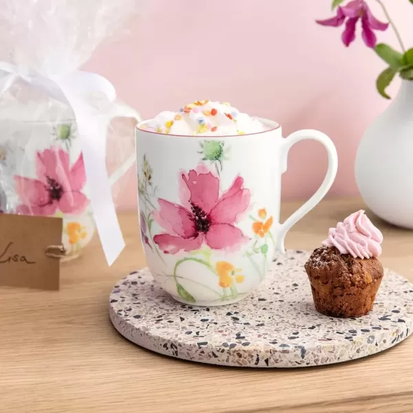 imageVilleroy ampamp Boch Mariefleur Basic Espresso Cup 275 oz Premium Porcelain WhiteMulticoloredPink