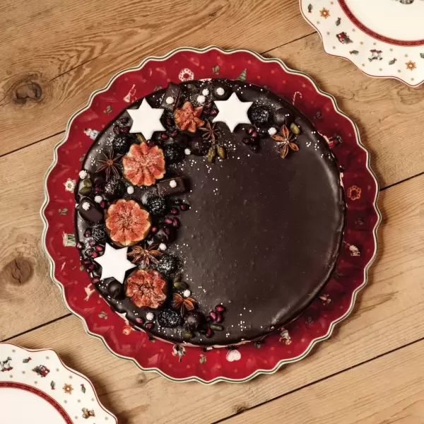 imageToys Delight Serving Platter by Villeroy ampamp Boch  Perfect for Christmas Cookies and Holiday Treats Premium Porcelain  Dishwasher Safe  175 InchesToys Delight Cake Plate