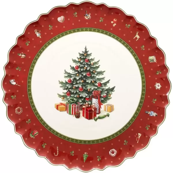 imageToys Delight Serving Platter by Villeroy ampamp Boch  Perfect for Christmas Cookies and Holiday Treats Premium Porcelain  Dishwasher Safe  175 InchesToys Delight Cake Plate