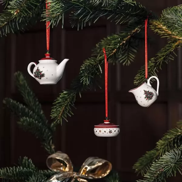 imageVilleroy ampamp Boch  Nostalgic Ornaments Ornament Set Presents 3 pcs Boots Sleigh and Present Sack in HardPaste Porcelain as Tree Decorations MulticolouredCoffee