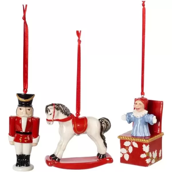 imageVilleroy ampamp Boch  Nostalgic Ornaments Ornament Set Presents 3 pcs Boots Sleigh and Present Sack in HardPaste Porcelain as Tree Decorations MulticolouredToys