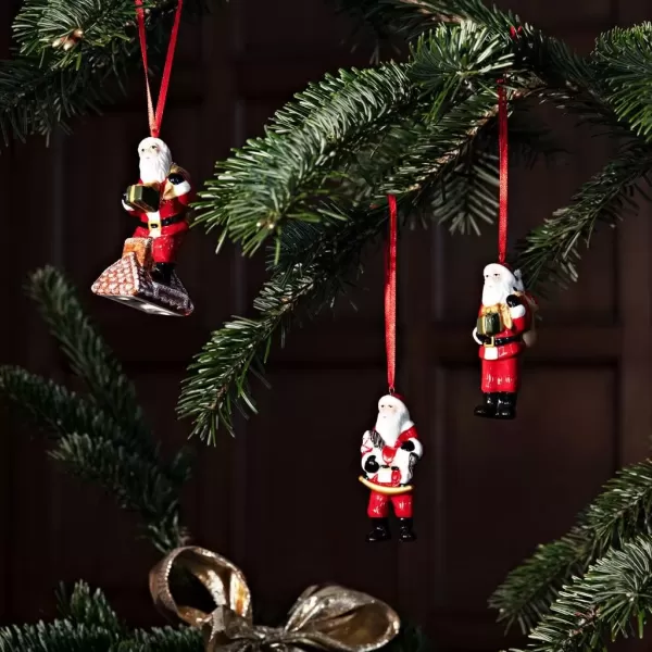 imageVilleroy ampamp Boch  Nostalgic Ornaments Ornament Set Presents 3 pcs Boots Sleigh and Present Sack in HardPaste Porcelain as Tree Decorations MulticolouredSanta Clause