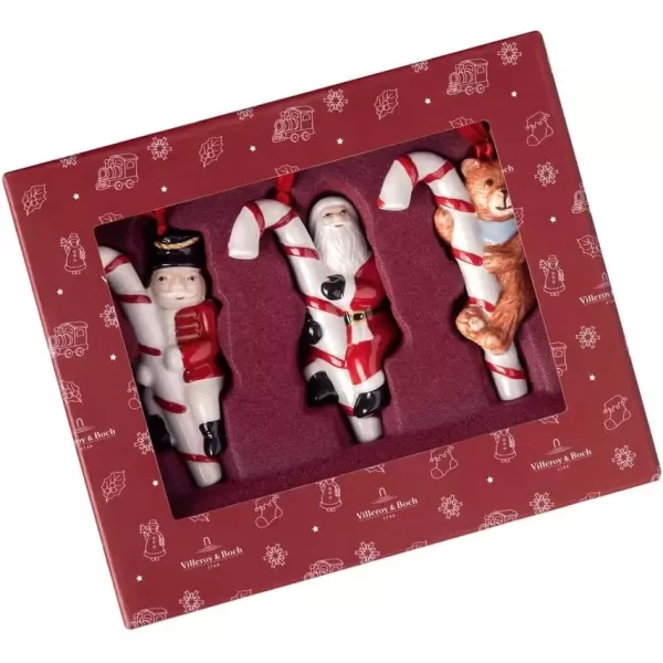 imageVilleroy ampamp Boch  Nostalgic Ornaments Ornaments Candy Cane Set of 3pcs 13 x 35 x 75cm Porcelain MultiColoured 1483316690Multi Color