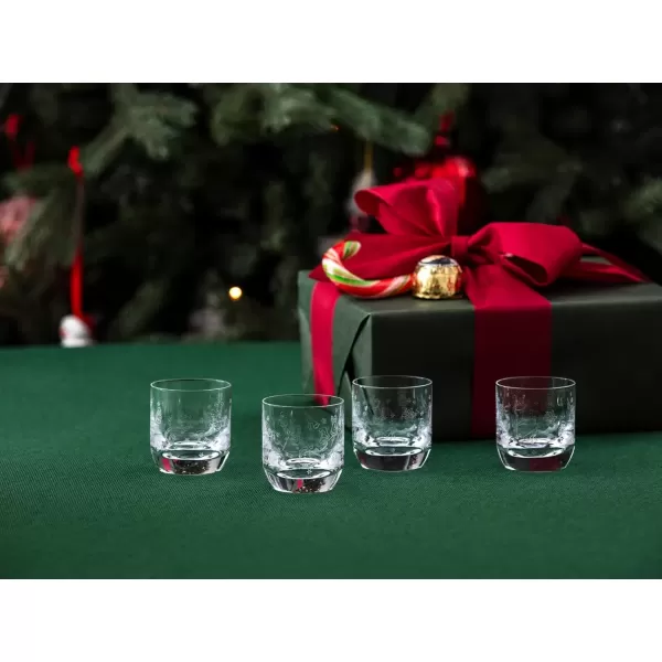 imageVilleroy ampamp Boch  Toys Delight 4Piece Schnapps Glass Set Schnapps Glass Set Shot Glasses Liqueur Glasses Drinking Glasses Set of 4 Glasses with Christmas Pattern Dishwasher Safe