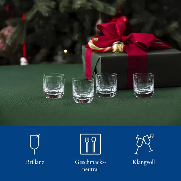 imageVilleroy ampamp Boch  Toys Delight 4Piece Schnapps Glass Set Schnapps Glass Set Shot Glasses Liqueur Glasses Drinking Glasses Set of 4 Glasses with Christmas Pattern Dishwasher Safe