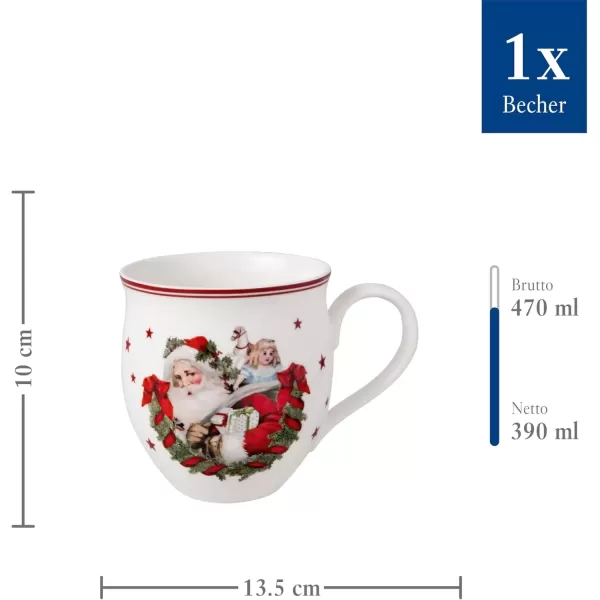 imageVilleroy ampamp Boch  Toys Delight Mug with Santa Claus Pattern 390 ml Christmas Cup Mug Coffee Cup Hot Drink Mug Winter Toys Christmas Cup Winter Cup Christmas Coffee Mug Porcelain