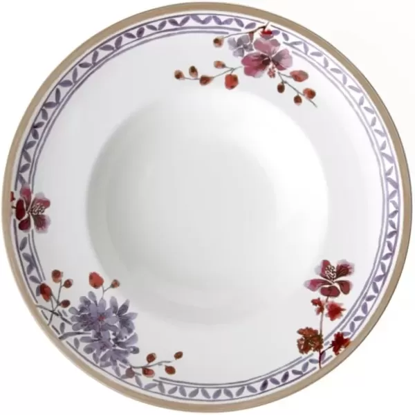 imageVilleroy ampamp Boch Artesano Provencal Lavender Rim Soup 975 in Premium Porcelain WhiteMulticoloredWhiteMulticolored