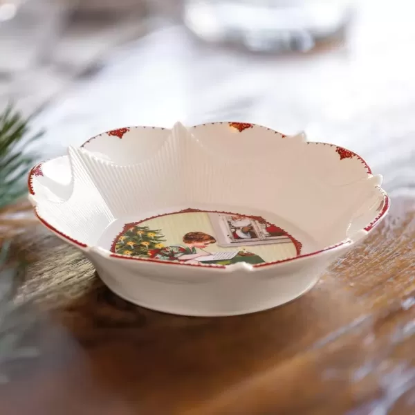 imageVilleroy ampamp Boch Toys Fantasy Christmas Pastry Bowl Premium Porcelain Colorful Festive Designwhite  coloured