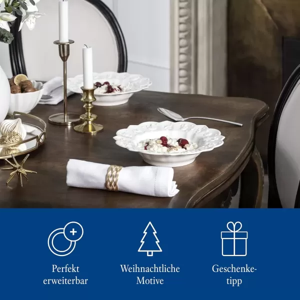 imageVilleroy ampamp Boch  Toys Delight Royal Classic Dinnerware Set 12 Pieces Set for 4 People Appetizer Plates Dinner Plates Soup Plates Premium Porcelain DishwasherSafe MicrowaveSafe WhiteWhite