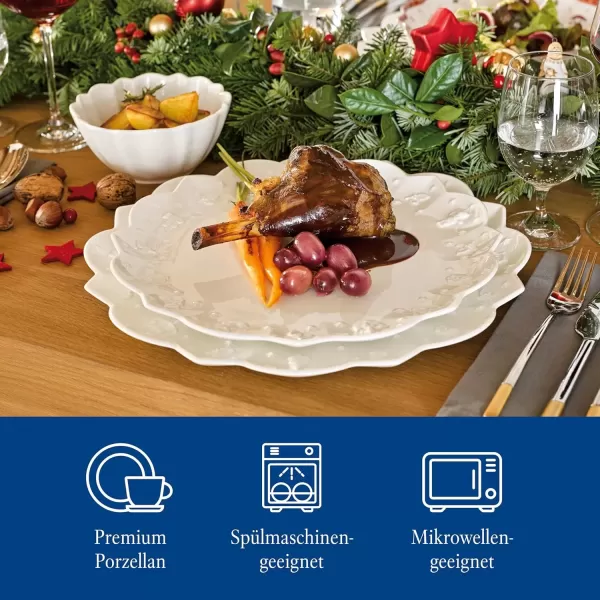 imageVilleroy ampamp Boch  Toys Delight Royal Classic Dinnerware Set 12 Pieces Set for 4 People Appetizer Plates Dinner Plates Soup Plates Premium Porcelain DishwasherSafe MicrowaveSafe WhiteWhite