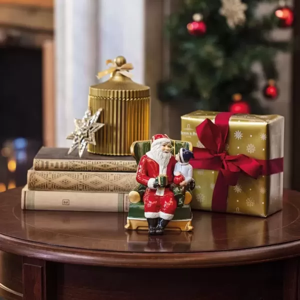 imageVilleroy ampamp Boch Christmas Toys Figurine Santa on Armchair Premium Porcelain 4x4x6 in