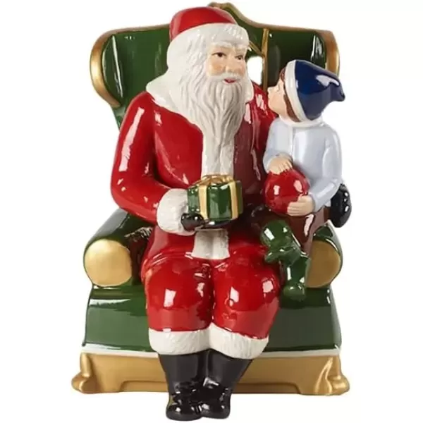 imageVilleroy ampamp Boch Christmas Toys Figurine Santa on Armchair Premium Porcelain 4x4x6 in