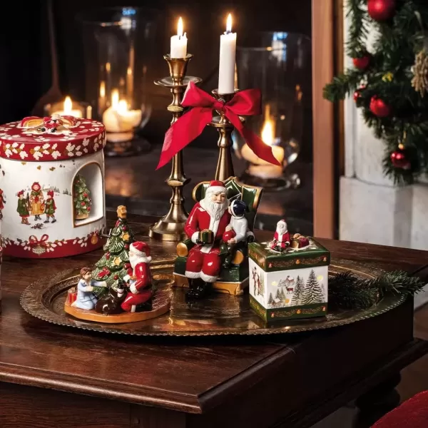 imageVilleroy ampamp Boch Christmas Toys Figurine Santa on Armchair Premium Porcelain 4x4x6 in