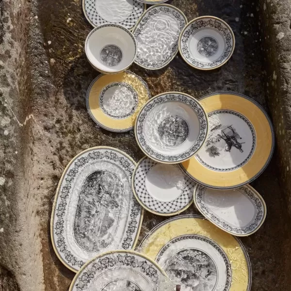 imageVilleroy ampamp Boch Audun Fleur Bread ampamp Butter Plate 625 in Premium Porcelain WhiteGrayYellow