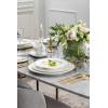 imageVilleroy ampamp Boch Signature Collection Chateau Septfontaines Bone Porcelain Medium Rim Soup Bowl White with Gold Trim