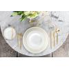imageVilleroy ampamp Boch Signature Collection Chateau Septfontaines Bone Porcelain Medium Rim Soup Bowl White with Gold Trim