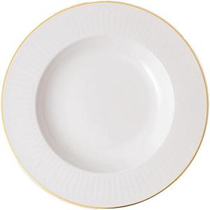 imageVilleroy ampamp Boch Signature Collection Chateau Septfontaines Bone Porcelain Medium Rim Soup Bowl White with Gold Trim
