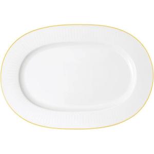 imageVilleroy ampamp Boch Signature Collection Chateau Septfontaines Bone Porcelain Oval Serving Platter White with Gold Trim