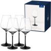 imageVilleroy ampamp Boch  Manufacture Rock Blanc red Wine Goblet Set 4 pcs Set of Drinking Glasses for red Wine 470 ml Crystal Glass Matte White Slate LookClearBlack