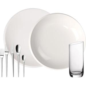 imageVilleroy ampamp Boch NewMoon Complete Dinnerware Set for 2 White
