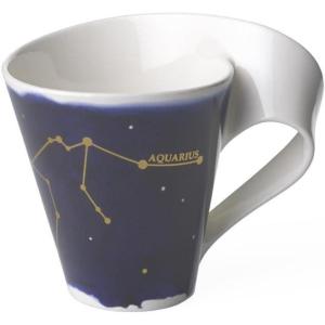 imageVilleroy ampamp Boch NewWave Stars Mug with Handle Elegant Cup with Aries Design Premium Porcelain Dishwasher Safe WhiteBlue 300 mlAquarius