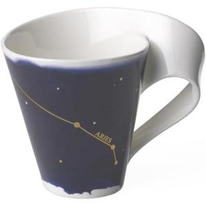 imageVilleroy ampamp Boch NewWave Stars Mug with Handle Elegant Cup with Aries Design Premium Porcelain Dishwasher Safe WhiteBlue 300 mlAries