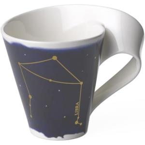 imageVilleroy ampamp Boch NewWave Stars Mug with Handle Elegant Cup with Aries Design Premium Porcelain Dishwasher Safe WhiteBlue 300 mlLibra