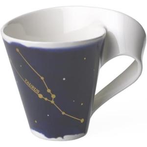 imageVilleroy ampamp Boch NewWave Stars Mug with Handle Elegant Cup with Aries Design Premium Porcelain Dishwasher Safe WhiteBlue 300 mlTaurus