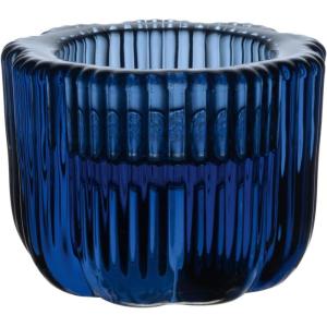 imageVilleroy ampamp Boch Fleur Blue Candleholder 2in1 Blue Glass Candleholder for Tea Lights and PillarTaper Candles HandCrafted Decorative Homeware Glass DishwasherSafe