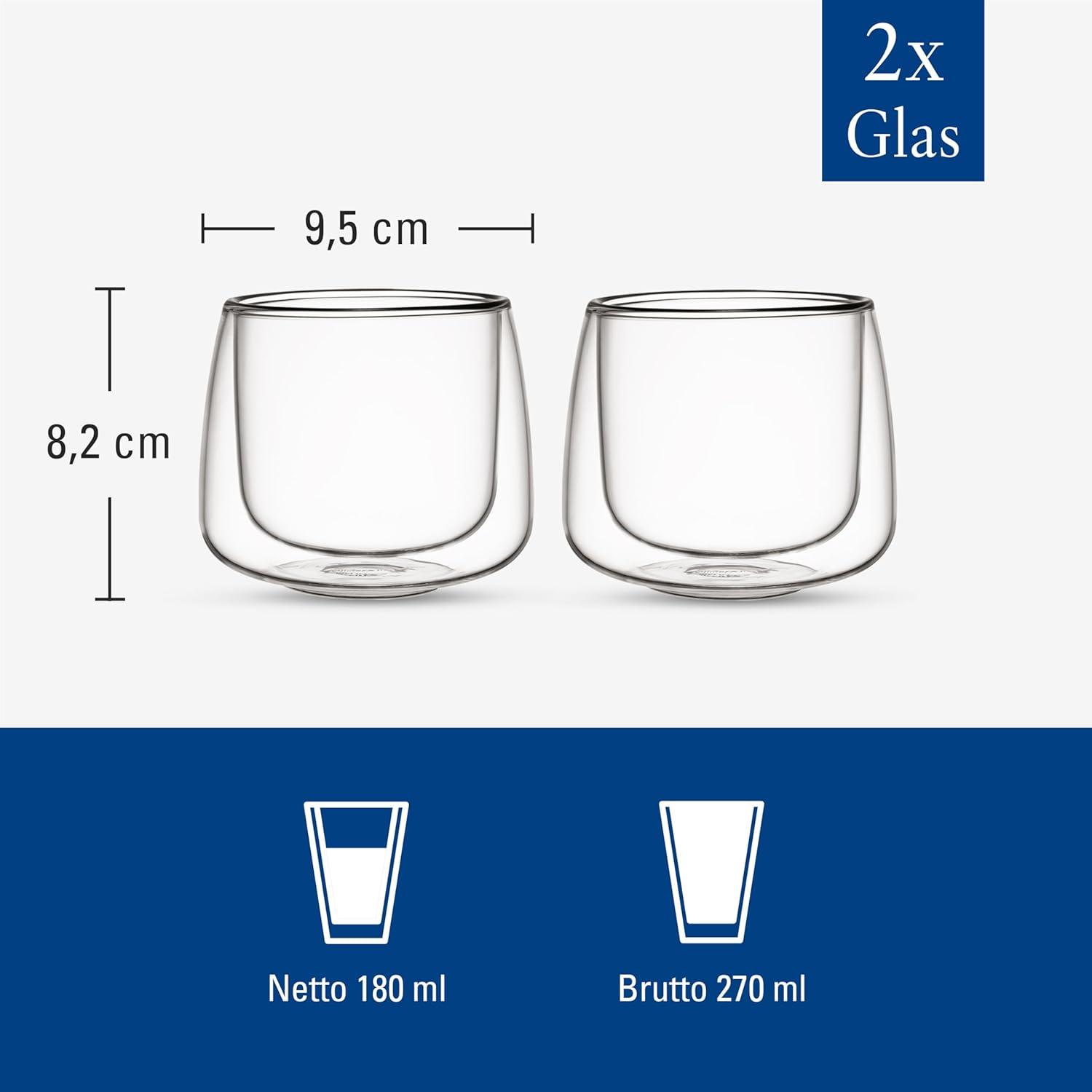 imageVilleroy ampamp Boch  Artesano Hot ampamp Cold Beverages Coffee Mug Set of 2 Glasses DoubleWalled Glasses for Hot and Cold Beverages 9 oz Borosilicate Glass DishwasherSafe MicrowaveSafeTransparent