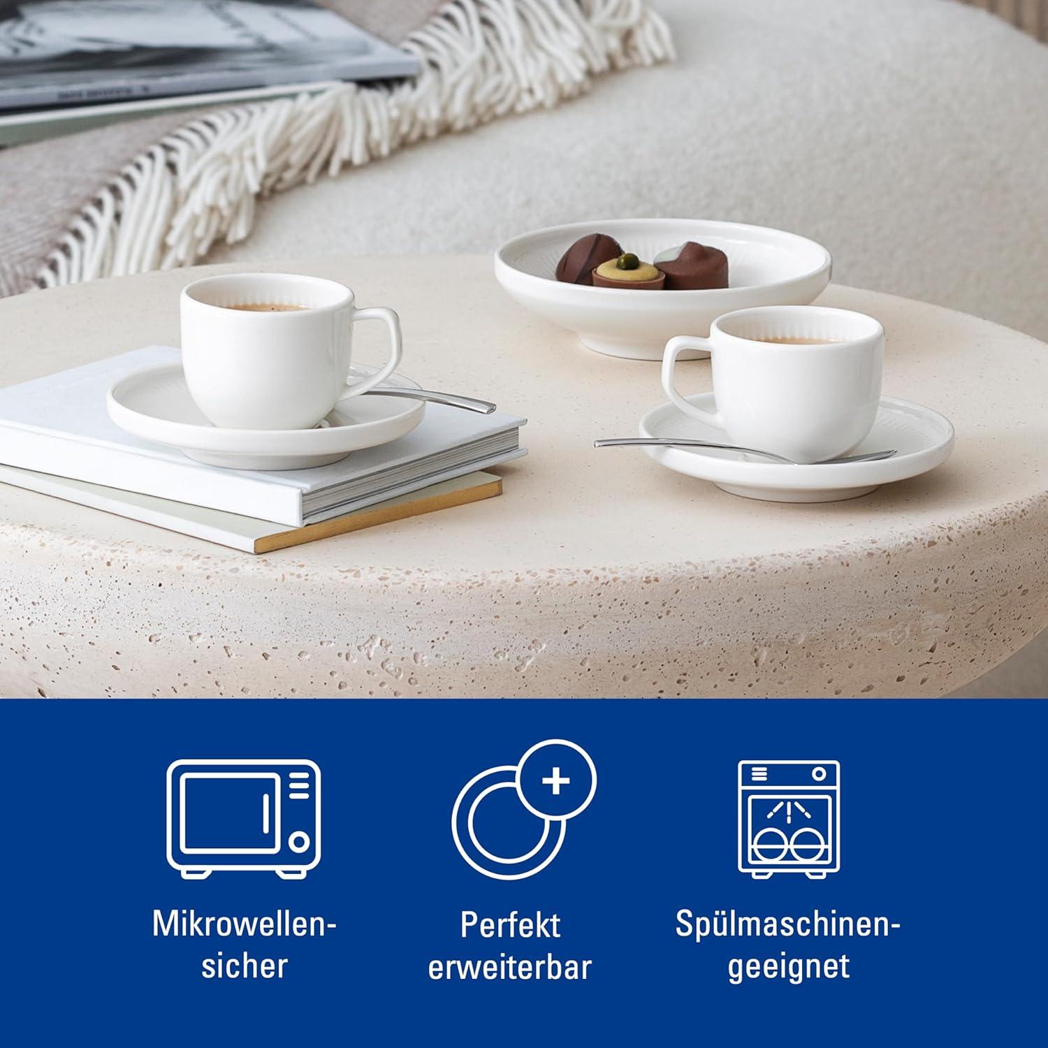imageVilleroy ampamp Boch Afina Espresso Cup Saucer Premium Porcelain Made in Germany Dishwasher and Microwave Safe 45 in Stackable WhiteEspresso Saucer