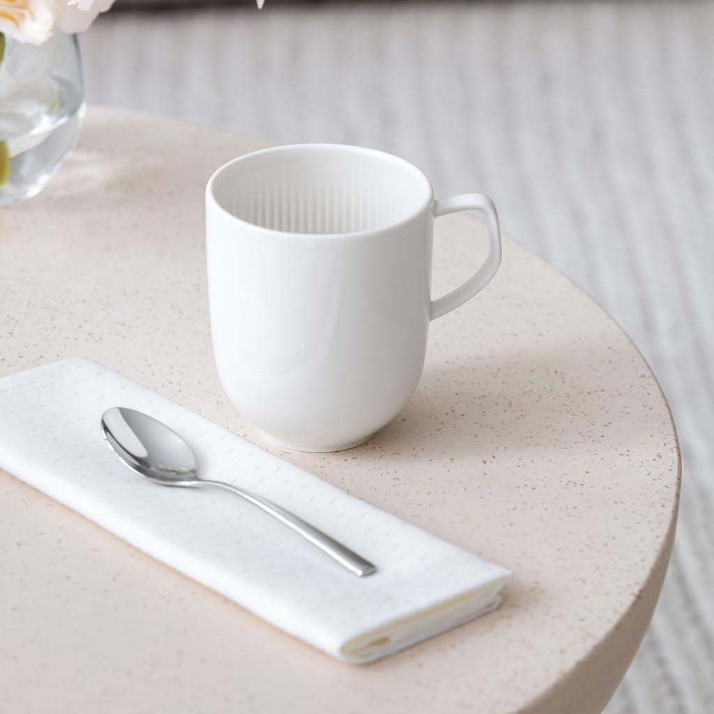 imageVilleroy ampamp Boch Afina Espresso Cup Saucer Premium Porcelain Made in Germany Dishwasher and Microwave Safe 45 in Stackable WhiteMug