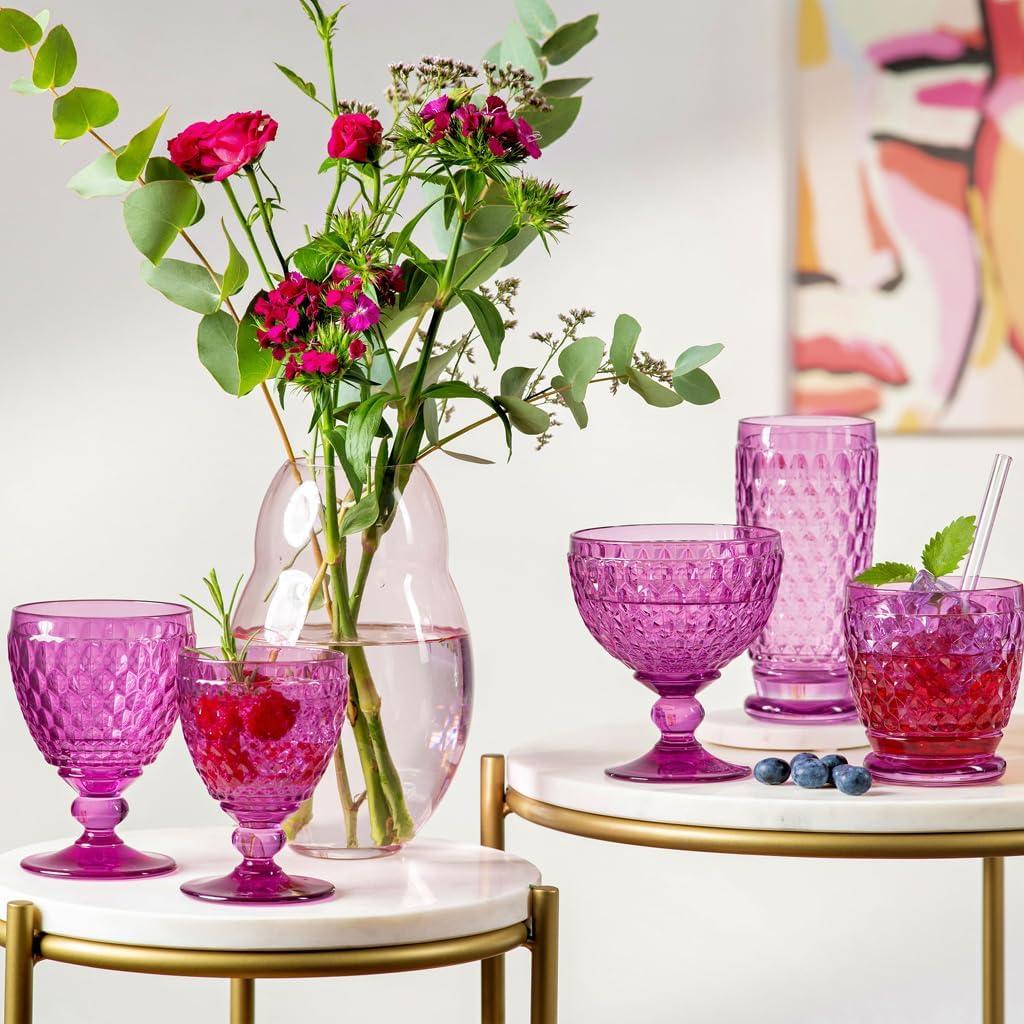 imageVilleroy ampamp Boch Boston Berry Red Wine Glass Set of 4 10 oz Made in GermanyPink